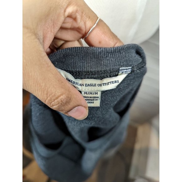 American Eagle Crew Neck Black Tie Dye Cotton Sweatshirt Women's Size M - Picture 4 of 5